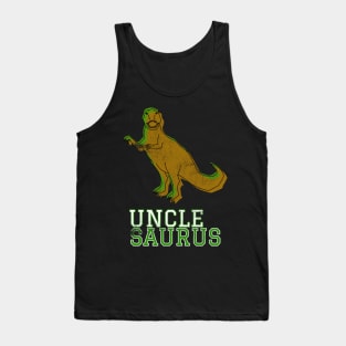 Unclesaurus Uncle Saurus T Rex Green Distressed Design Gift Idea Dinosaur Tank Top